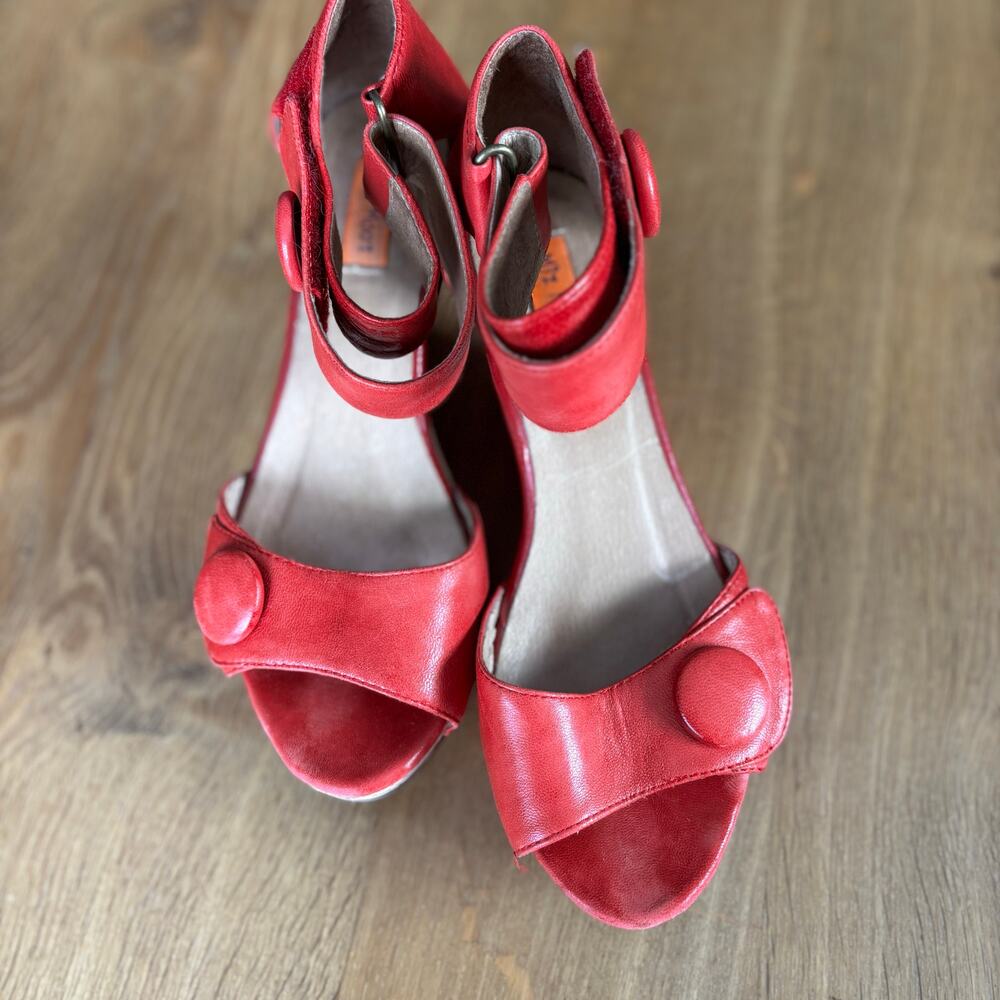 Red Women's Ankle-Strap Sandals